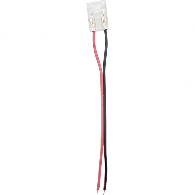 КОНЕКТОР ЗА LED ЛЕНТА 10MM – ЕДИНИЧЕН, С КАБЕЛ, 20 бр/ПАКЕТ, ПРОЗРАЧЕН, 5520311 VITO LED ленти профили и аксесоари