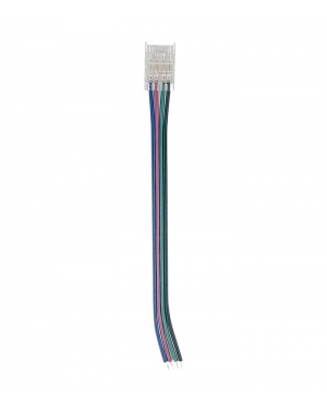 КОНЕКТОР ЗА SMD LED ЛЕНТА 10MM – RGB С КАБЕЛ, 20 бр./ПАКЕТ, ПРОЗРАЧЕН, 5520340 VITO LED ленти профили и аксесоари
