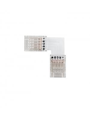 КОНЕКТОР ЗА SMD LED ЛЕНТА 10MM – RGBW L-ФОРМА, 20 бр./ПАКЕТ, ПРОЗРАЧЕН, 5520380 VITO LED ленти профили и аксесоари