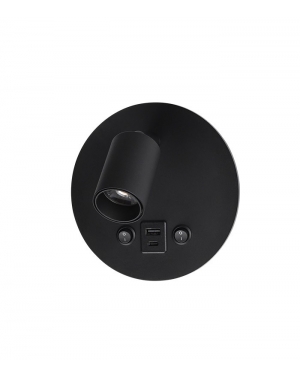 READING LIGHT FIUMICINO-C 10W 3000K 700Lm BLACK φ145*H88 TYPE-C+USB 2103240 VITO LED осветление
