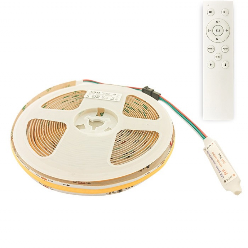 COB LED ЛЕНТА LEDStrip+ 24V 360xCOB IC 12W/m 6500K 1200Lm/m 3M 10mm IP20 5m ролка Дължина на рязане 8.33см 5541110 VITO LED ленти профили и аксесоари