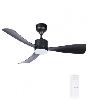 ТАВАНЕН ВЕНТИЛАТОР С LED ЛАМПА FANLUX-C3 18W 3xCCT (3000K/4500K/6500K) 1530Lm 106CM ЧЕРЕН ДИСТАНЦИОННО УПР 2027750 VITO Интериорни вентилатори