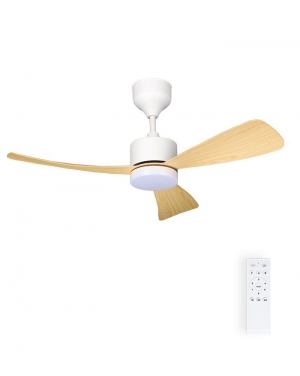 ТАВАНЕН ВЕНТИЛАТОР С LED ЛАМПА FANLUX-C3 18W 3xCCT (3000K/4500K/6500K) 1530Lm 106CM ЦВЯТ ДЪБ ДИСТАНЦИОННО УПР. 2027760 VITO Интериорни вентилатори
