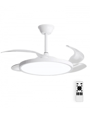ТАВАНЕН ВЕНТОЛАТОР С LED ЛАМПА FANLUX-D4 30W 3xCCT (3000K/4500K/6500K) 2250Lm 106CM БЯЛ ДИСТАНЦИОННО УПР. 2027780 VITO Интериорни вентилатори