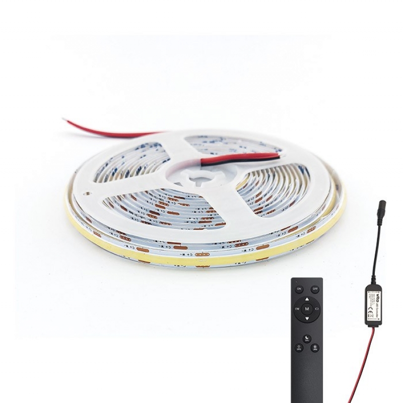 COB LED ЛЕНТА LEDStrip+ 24V 480xCOB 12W/m 3CCT 3M Tape 8mm IP20 5m/ролка Дължина на рязане 5см +CONTROLLER 5541031 VITO LED ленти профили и аксесоари