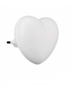 МИНИ LED НОЩНА ЛАМПА LOVE 0.5W 2700K БЯЛА 220V EU ЩЕПСЕЛ СЪС СВЕТЛИНЕН СЕНЗОР 5200730 VITO LED осветление