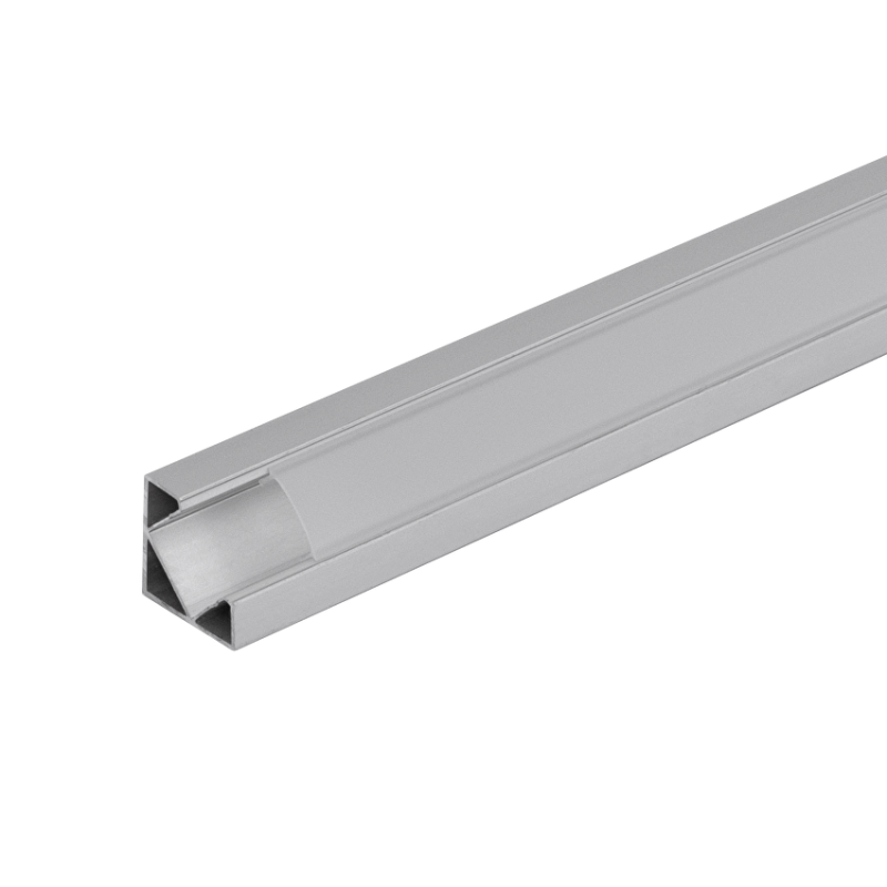 Алуминиев профил за LED лента, ъглов, с борд, за вграждане, 2м LED ленти профили и аксесоари