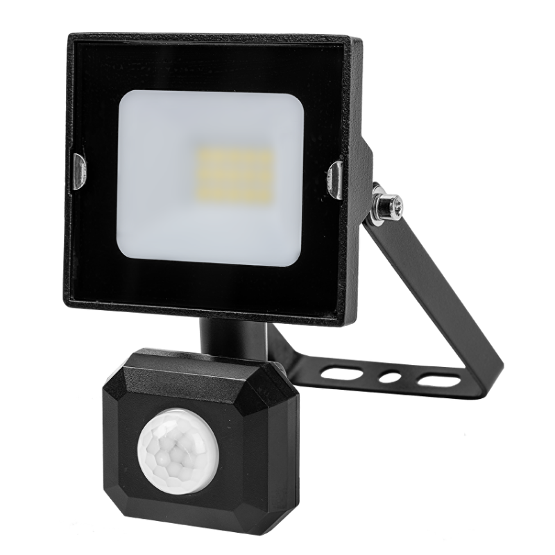 LED SLIM прожектор с датчик за движение 10W, 4000K, 220-240V AC, IP44 LED осветление