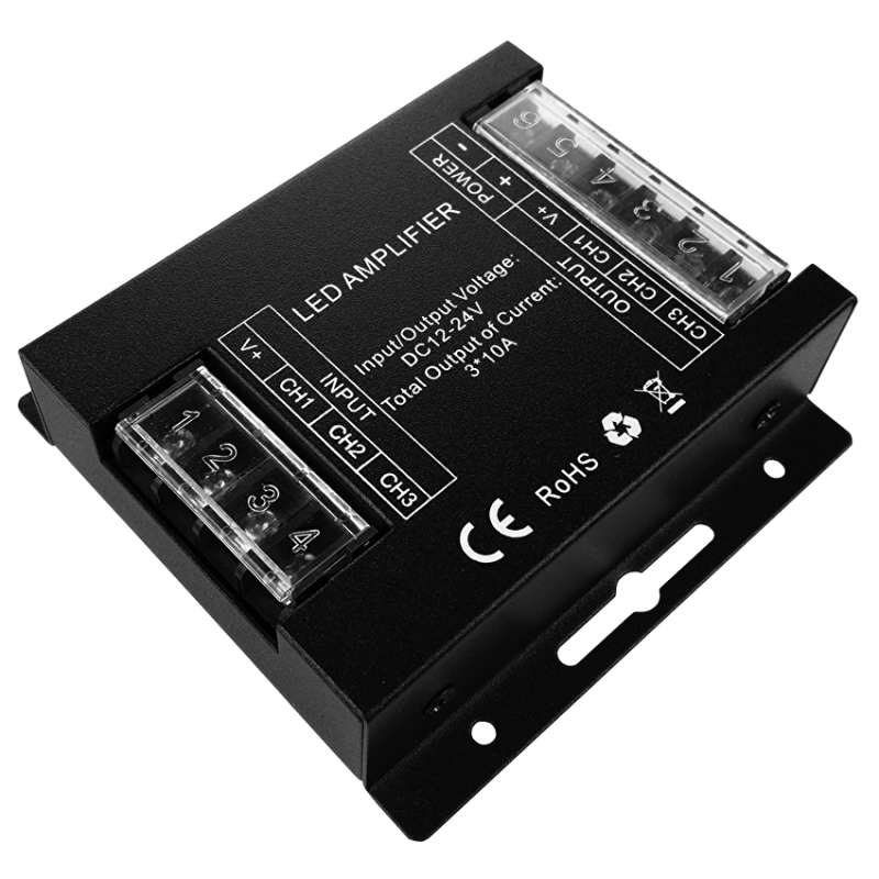 Усилвател за RGB LED лента 3X10A, 360W (12V DC), 12-24V DC Усилвател за RGB LED лента 3X10A, 360W (12V DC), 12-24V DC LED ленти профили и аксесоари