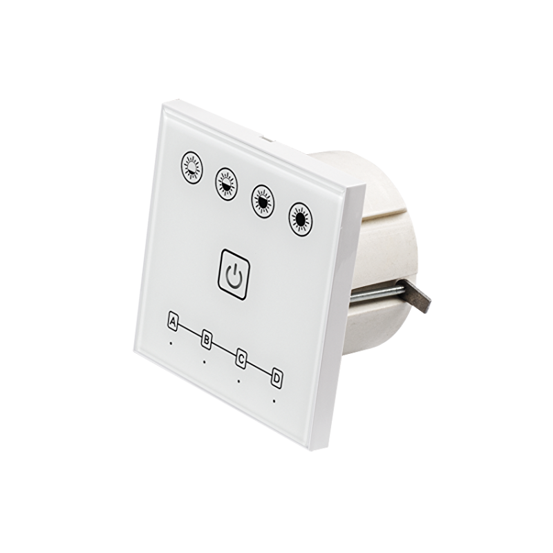 Smart 2.4G RF TOUCH панел за стена за едноцветно осветление, 4 зони Smart 2.4G RF TOUCH панел за стена за едноцветно осветление, 4 зони LED ленти профили и аксесоари