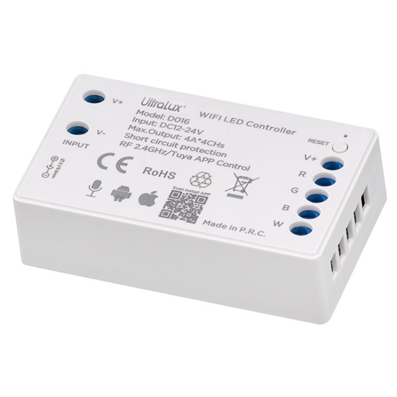 Smart 2.4G RF WIFI контролер за RGBW LED лента 16A, 192W (12VDC), 12-24VDC LED ленти профили и аксесоари