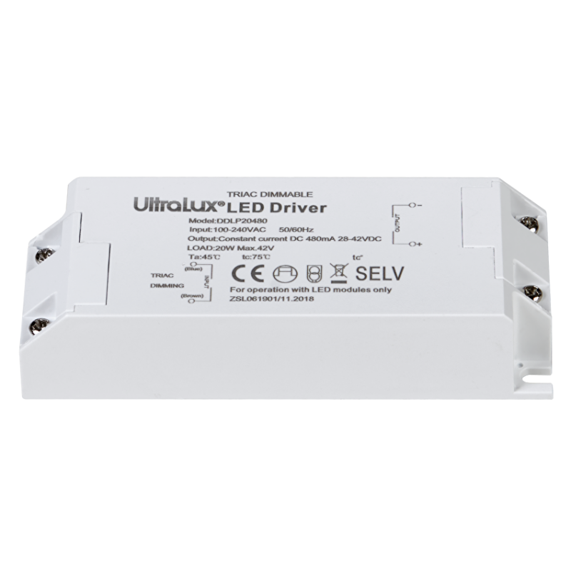 Димиращ TRIAC драйвер за LED осветление, 20W/480 mA DC LED ленти профили и аксесоари