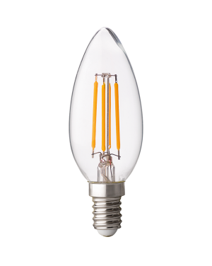 LED filament лампа конус, димираща, 4W, E14, 4200K, 220-240V AC, неутрална светлина LED крушки