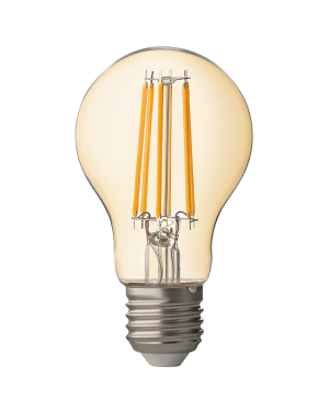 LED filament лампа крушка, димираща, 8W, E27, 2500K, 220-240V AC, амбър LED крушки