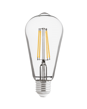 LED filament COB лампа крушка, димираща, 8W, E27, 4200K, 220-240V AC, неутрална светлина, ST64 LED крушки