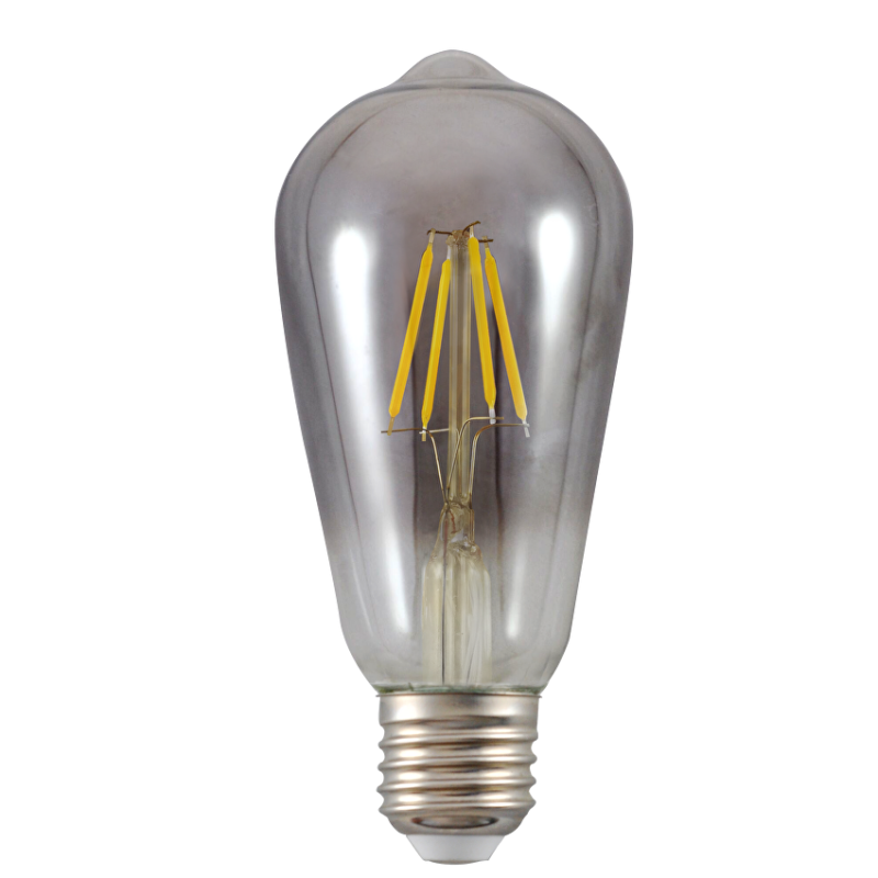 LED filament лампа крушка опушен, ST64, 5W, E27, 1800K, 230V AC, амбър LED крушки