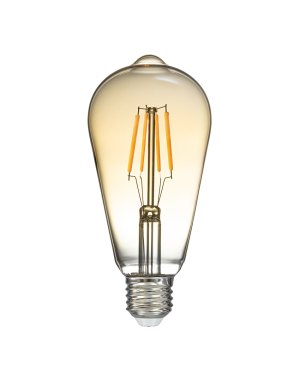 LED filament лампа крушка, амбър, ST64, 5W, E27, 1800K, 230V AC, амбър LED крушки