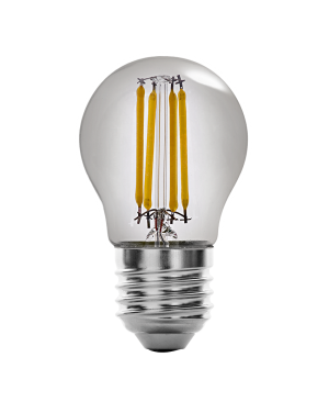 LED filament лампа топка, опушен, G45, 5W, E27, 1800K, 230V AC, амбър LED крушки