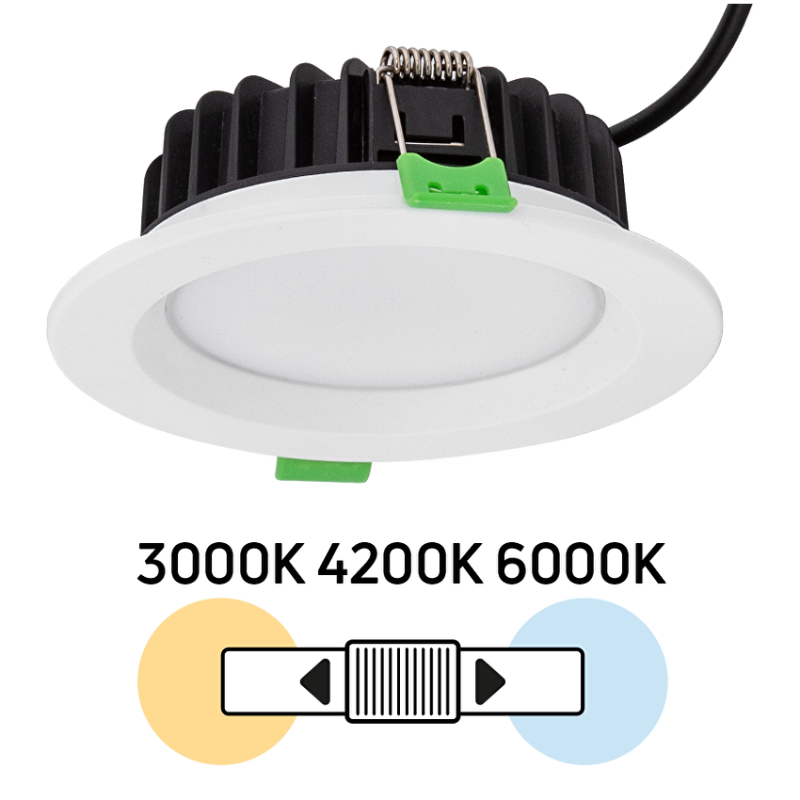 LED луна за вграждане, димираща, 10W, 3000K/4200K/6000K, 220-240V AC, IP44 LED осветление