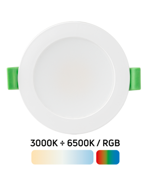 LED Smart димираща луна за вграждане, Bluetooth, 6W, 3000К-6500К/RGB, 220-240V AC, IP44 LED осветление