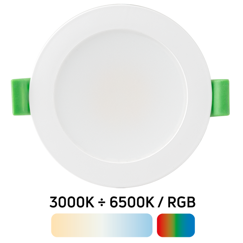 LED Smart димираща луна за вграждане, Bluetooth, 6W, 3000К-6500К/RGB, 220-240V AC, IP44 LED осветление