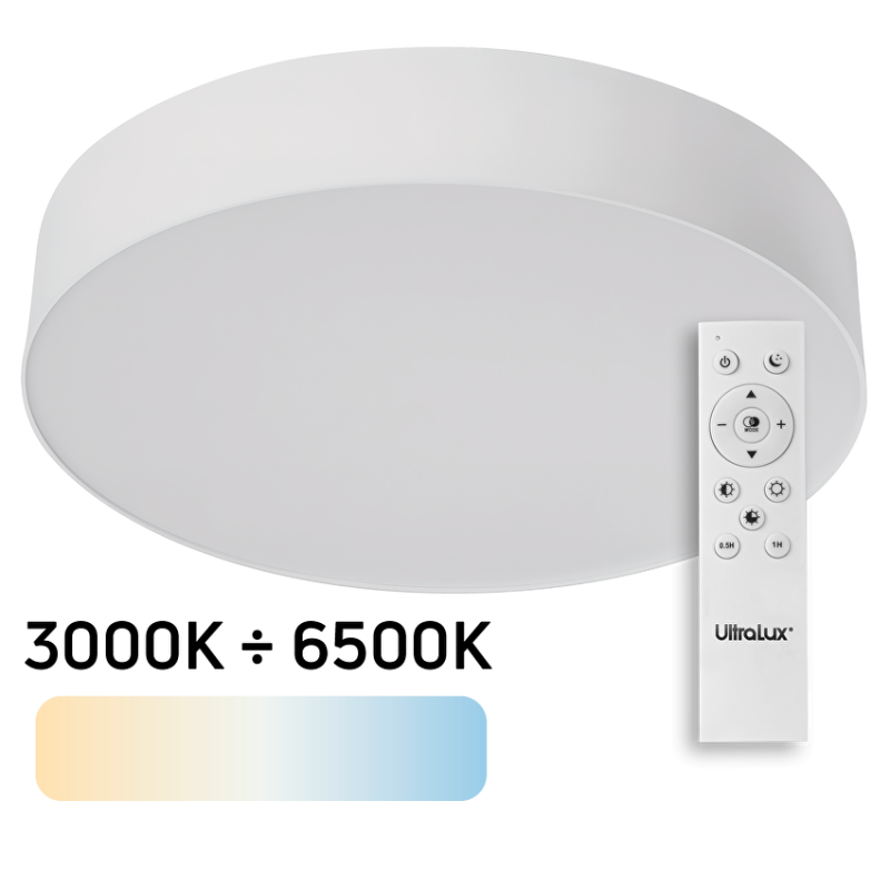 LED димираща CCT плафониера с дистанционно управление, max. 72W, 3000K-6500К LED димираща CCT плафониера с дистанционно управление, max. 72W, 3000K-6500К LED осветление