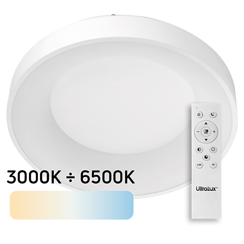LED димираща CCT плафониера с дистанционно управление, max. 72W, 3000K-6500К LED димираща CCT плафониера с дистанционно управление, max. 72W, 3000K-6500К LED осветление