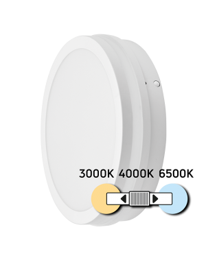 LED влагозащитена плафониера, бяла, 24W, 3000K/4000K/6500K, 220V-240V AC, IP54 LED осветление