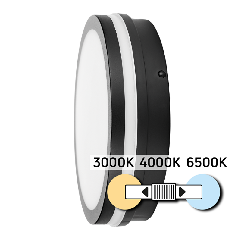 LED влагозащитена плафониера с микровълнов сензор за движение, черна, 18W, 3000K/4000K/6500K, 220V-240V AC, IP54 LED влагозащитена плафониера с микровълнов сензор за движение, черна, 18W, 3000K/4000K/6500K, 220V-240V AC, IP54 LED осветление