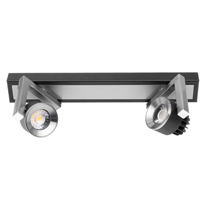 LED спот осветително тяло с възможност за насочване, 2x5W, 4200K, графит LED осветление
