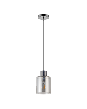 Висящо осветително тяло, стъклено, 1m, E27, 220-240V AC, черно LED осветление