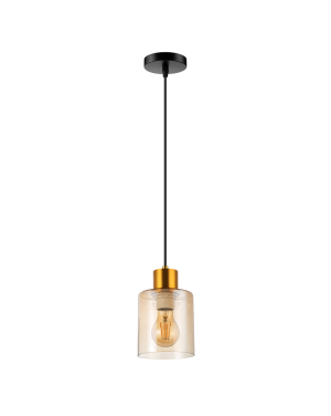 Висящо осветително тяло, стъклено, 1m, E27, 220-240V AC, злато LED осветление