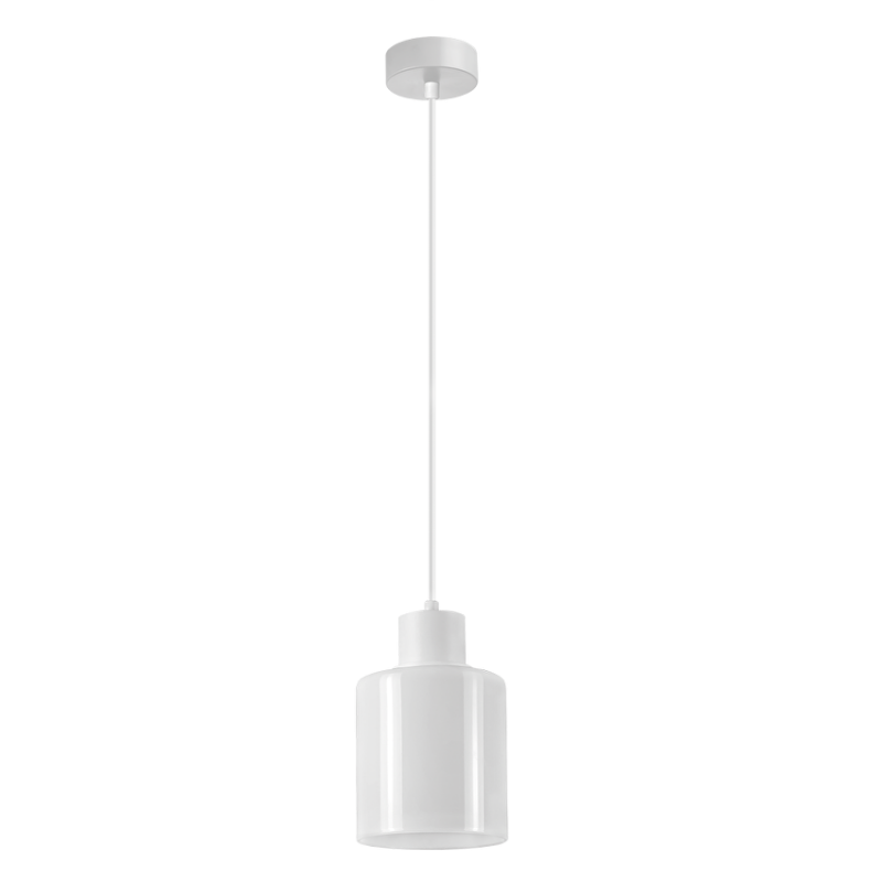 Висящо осветително тяло, стъклено, 1m, E27, 220-240V AC, бяло LED осветление