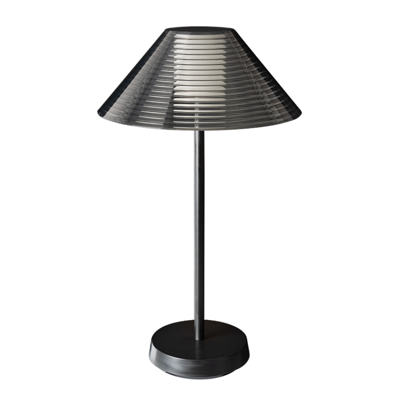 LED димираща презареждаема настолна лампа 1.5W, 3000K, IP44, черна LED осветление