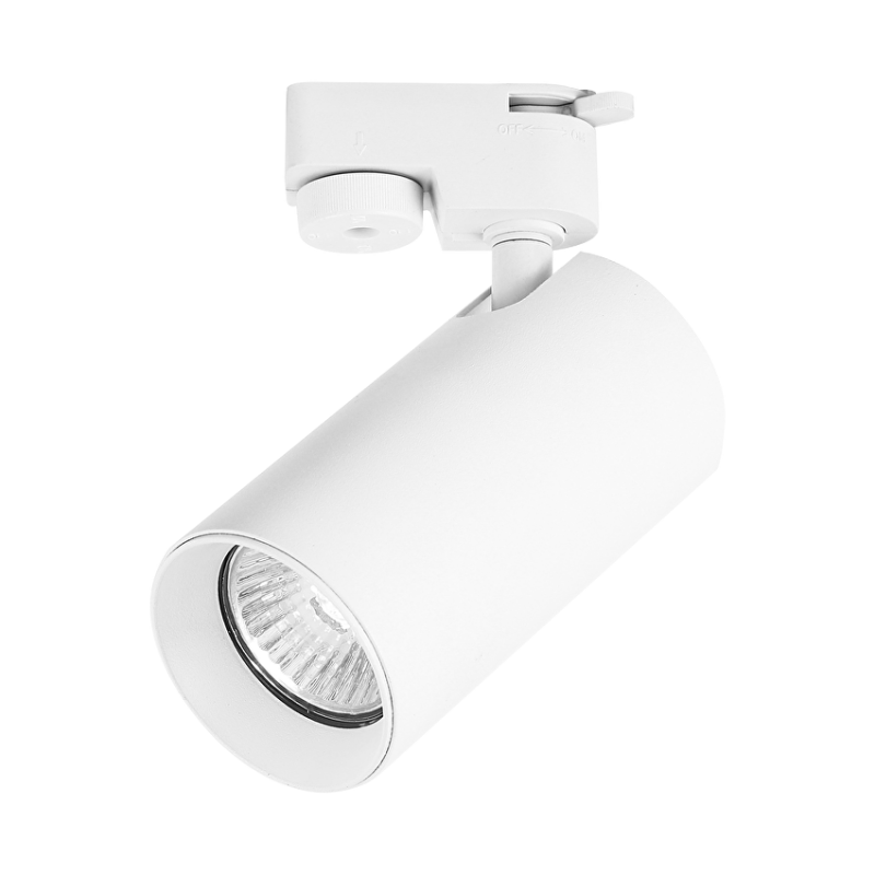 Тяло за релсов монтаж, двупроводно, GU10, 220-240V AC, IP20, бяло LED осветление