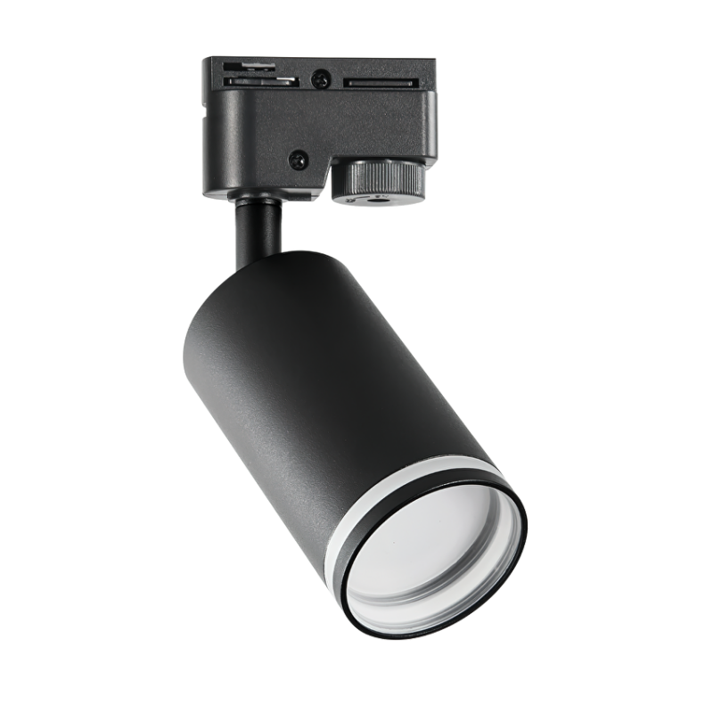 Тяло за релсов монтаж, двупроводно, GU10, 220-240V AC, IP20, черно LED осветление