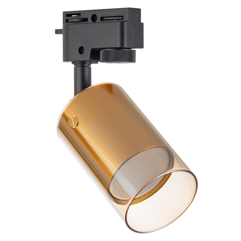 Тяло за релсов монтаж, стъклено, двупроводно, GU10, 220-240V AC, IP20, злато LED осветление