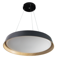 LED димираща ССТ плафониера с дистанционно управление, черен/дърво, max.72W, 3000K-6000К LED димираща ССТ плафониера с дистанционно управление, черен/дърво, max.72W, 3000K-6000К LED осветление