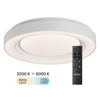 LED димираща ССТ плафониера с дистанционно управление, max.72W, 3000K-6000К LED осветление