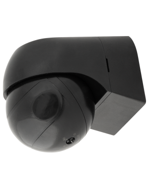 PIR сензор за движение за открит монтаж с черна леща, 180°, 12m, IP44, черен LED осветление