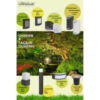 Фасадно осветително тяло, Е27, IP65, за стена, графит LED осветление
