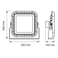 Професионален LED прожектор димиращ 1-10 V DC, 100W, 5000K, 110°, 220V-240V AC, IP66 LED осветление