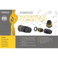 Влагозащитен конектор M20, 4 пина, 16А, IP68, 1 бр. LED ленти профили и аксесоари