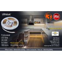 Професионална LED лента 9.6W/m, 4200K, 24V DC, 120 LEDs/m, SMD3528, IP54 LED ленти профили и аксесоари
