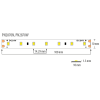 Професионална LED лента 7.2W/m, 2700K, 24V DC, 70 LED/m, SMD2835 LED ленти профили и аксесоари
