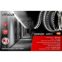 Професионална LED лента 14.4W/m, 4200K, 24V DC, 140 LED/m, SMD2835 LED ленти профили и аксесоари
