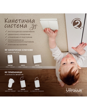 RF кинетичен едноканален контакт, 220-240V AC, IP20 LED ленти профили и аксесоари