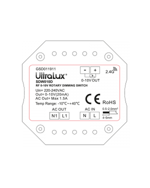 RF 0-10V DC димиращ ключ за стена, 350VA, 1.5A, 220V-240V AC LED ленти профили и аксесоари