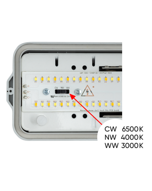 LED индустриално осветително тяло CCT PC, 1.50м, 55W max, 220V-240V AC, IP66 LED осветление