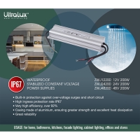 Захранване, стабилизирaно, 48V DC, 200W, IP67 LED ленти профили и аксесоари